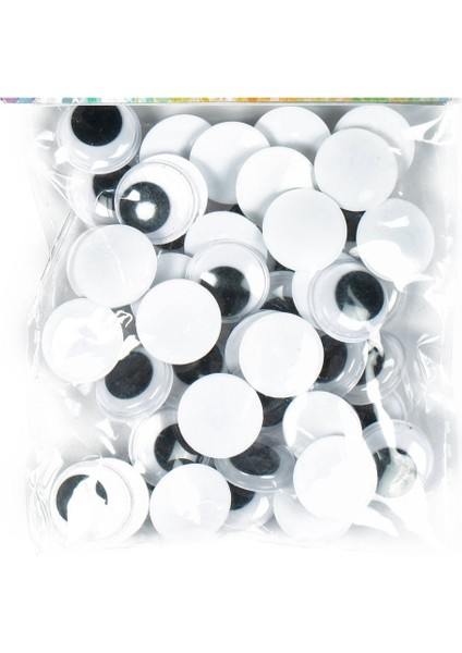 15 mm Siyah-Beyaz Oynar Göz Seti, 50 Adet, Eğlenceli ve Renkli Tasarım Seçeneği fiyatları