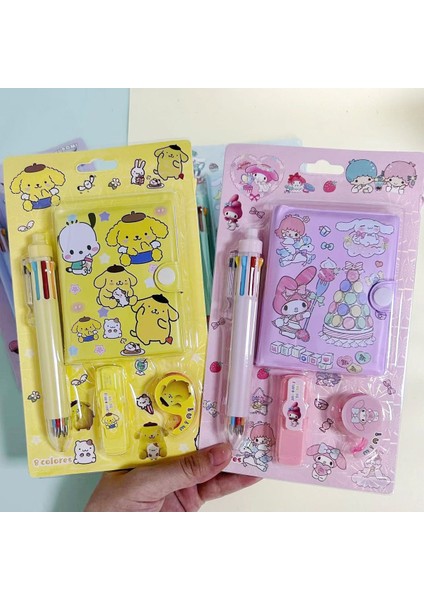 Sevimli 4'lü Kırtasiye Seti, Renkli ve Eğlenceli Tasarım
