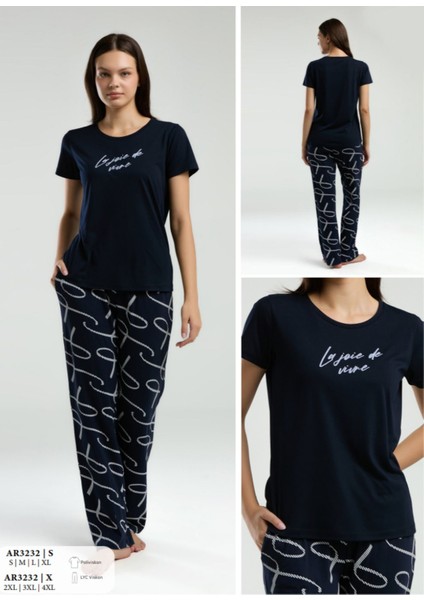 Iç Giyim Arnetta Kısa Kol Ikili Pijama Takımı Büyük Bedenli