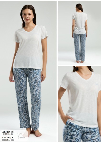 Iç Giyim Arnetta Kısa Kol Ikili Pijama Takımı Büyük Bedenli