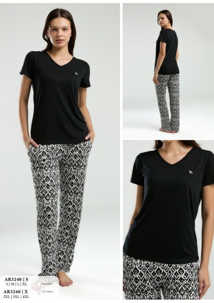 Iç Giyim Arnetta Kısa Kol Ikili Pijama Takımı Büyük Bedenli