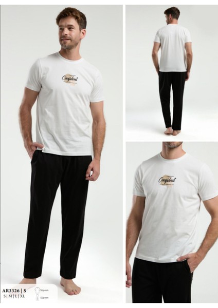 Iç Giyim Arnetta Kısa Kol Oval Yaka Desenli Süprem Pijama Takımı