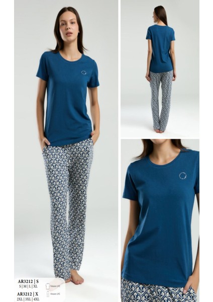 Iç Giyim Arnetta Kısa Kol Ikili Pijama Takımı Büyük Bedenli