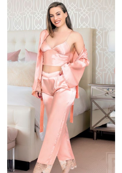 Iç Giyim Miss Laris Üçlü Lüx Saten Pijama Takımı Çeyizlik fiyatları