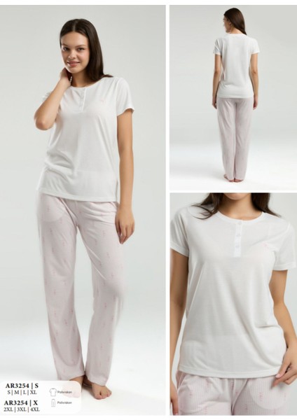 Iç Giyim Arnetta Kısa Kol Ikili Pijama Takımı Büyük Bedenli