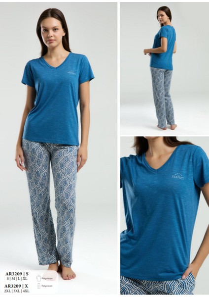 Iç Giyim Arnetta Kısa Kol Ikili Pijama Takımı Büyük Bedenli