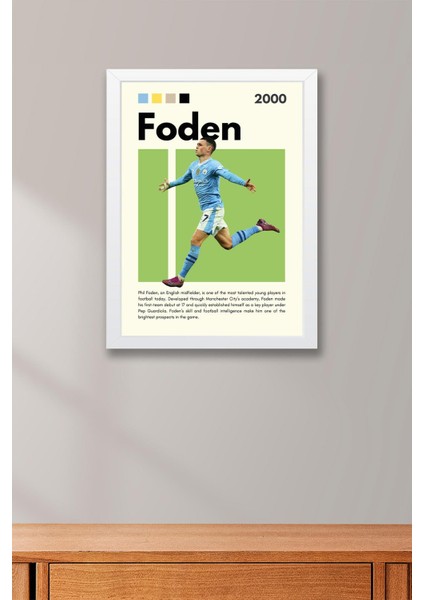 Phil Foden Çerçeveli Tablo - Dekoratif Çerçeveli Futbolcu Poster Tablo fiyatları