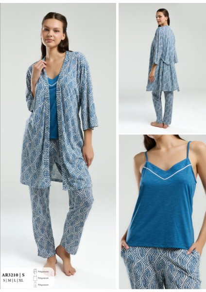 Iç Giyim Arnetta 3'lü Uzun Pijama Takımı