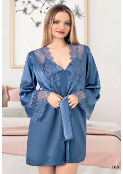 Iç Giyim Miss Laris Ikili Saten Gecelik Sabahlık Takımı Çeyizlik fiyatları