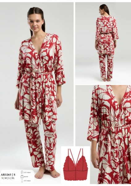 Iç Giyim Arnetta 3'lü Uzun Pijama Takımı