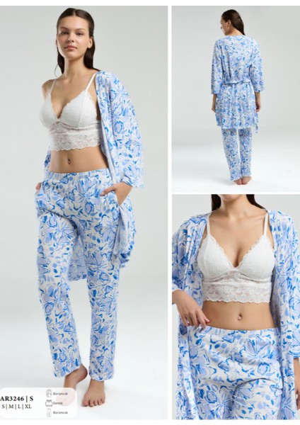 Iç Giyim Arnetta 3'lü Uzun Pijama Takımı