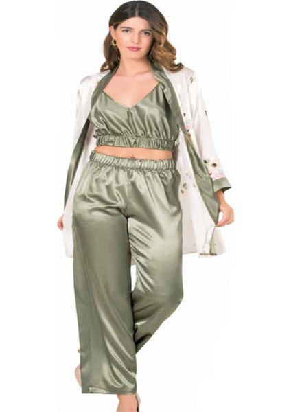 Iç Giyim Moongirl Üçlü Saten Pijama Takımları