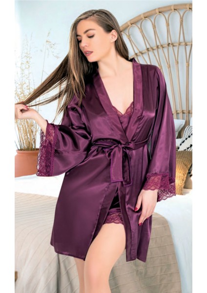 Iç Giyim Miss Laris Ikili Saten Gecelik Sabahlık Takımı Çeyizlik fiyatları