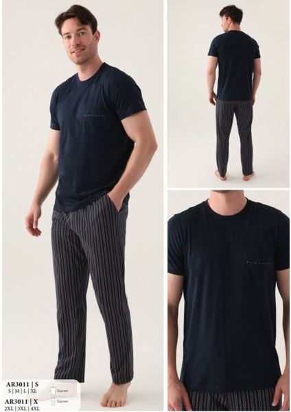 Iç Giyim Arnetta Kısa Kol Oval Yaka Süprem Pijama Takımı Büyük Bedenli