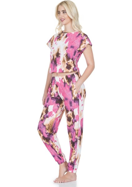 Iç Giyim Derya Kurşun Pamuk Kumaş Tayt'lı Pijama Takım