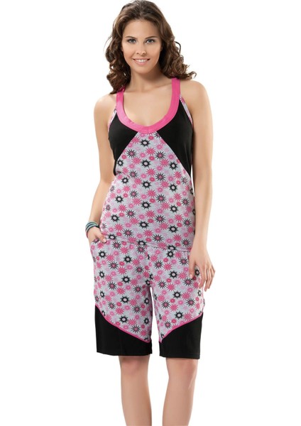 Iç Giyim Derya Kurşun Pamuk Kumaş Short'lu Pijama Takım