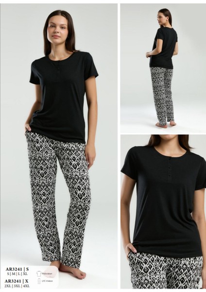 Iç Giyim Arnetta Kısa Kol Ikili Pijama Takımı Büyük Bedenli