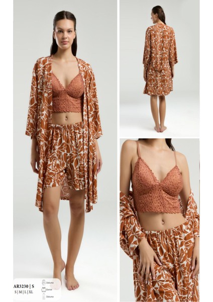 Iç Giyim Arnetta 3'lü Uzun Pijama Takımı