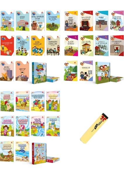 1. Sınıf Değerlendirme Sorulu Hikaye Seti Ela ile Elma Dost Hayvanlar ve Melay ile Çınar 3lü Set