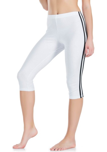 Iç Giyim Derya Kurşun Yüksek Bel Pamuk Kumaş Yandan Çift Şeritli Kapri Tayt modelleri