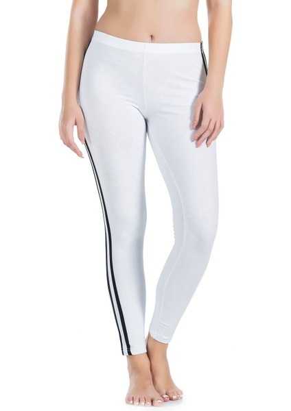 Iç Giyim Derya Kurşun Yüksek Bel Pamuk Kumaş Yandan Çift Şeritli Uzun Tayt