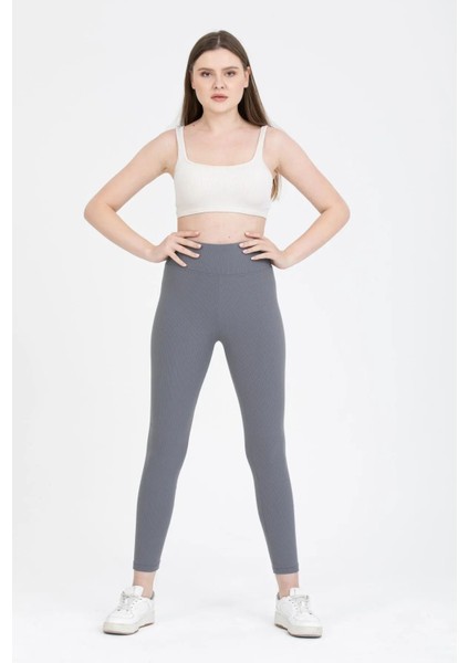 Iç Giyim Derya Kurşun Yüksek Bel Fitilli Tayt