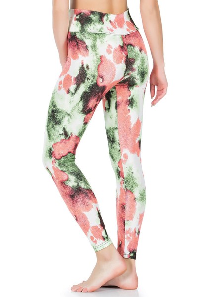 Iç Giyim Derya Kurşun Yüksek Bel Batik Desenli Renkli Sporcu Tayt modelleri