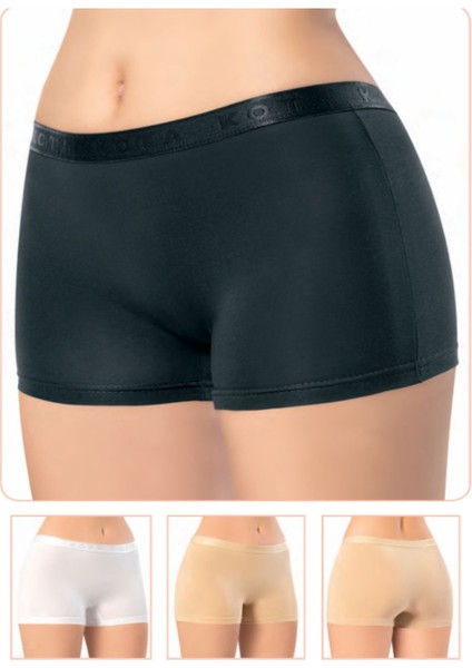 Iç Giyim Kota Penye Elastan Likralı Şort Mini Tayt (3 Adet)