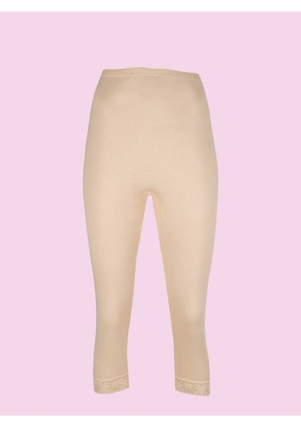 Ceylanoğlu Ribana Dantelli Diz Altı Tayt 237 (3ADET)