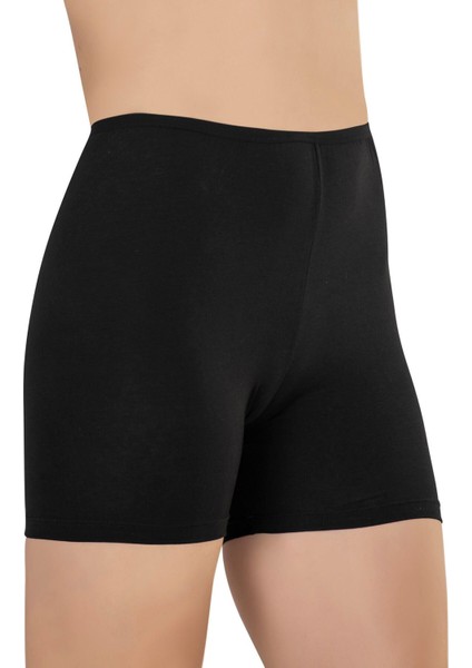 Kadın Pamuklu Likralı Ara Boy Diz Üstü Kısa Tayt Şort Boxer
