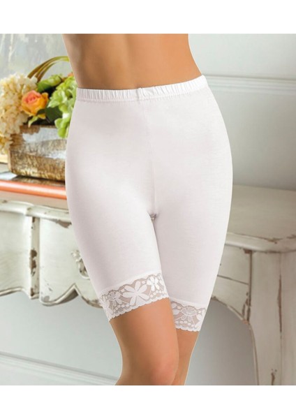 Iç Giyim Derya Kurşun Dantel Paça Pamuk Kumaş Yüksek Bel Diz Üsttü Tayt