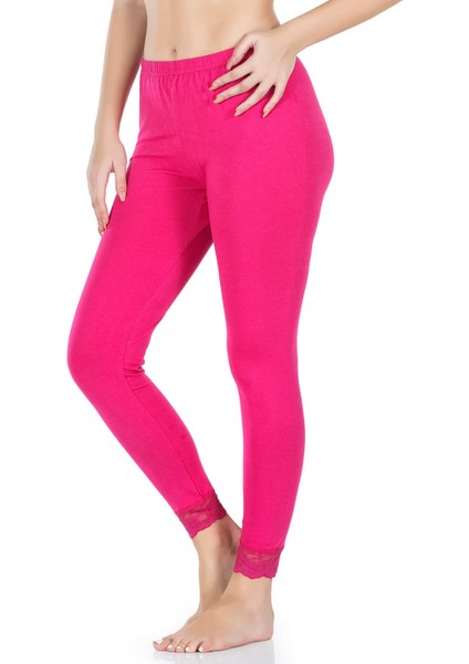 Iç Giyim Derya Kurşun Dantel Paça Pamuk Kumaş Yüksek Bel Tayt