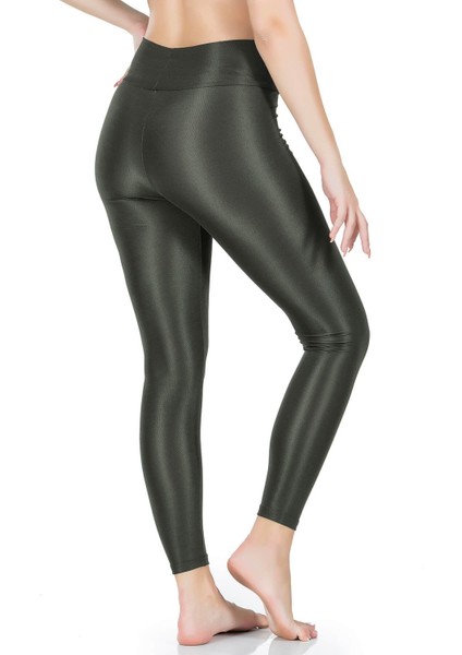 Iç Giyim Derya Kurşun Esnek Kumaş Rahat Kesim Yüksek Bel Kalın Kemerli Parlak Disco Tayt fiyatları