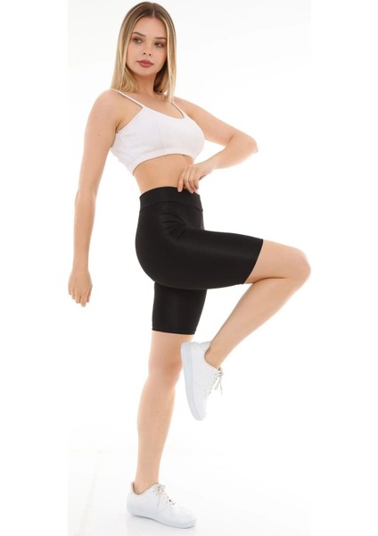 Iç Giyim Derya Kurşun Esnek Kumaş Rahat Kesim Yüksek Bel Parlak Diz Üsttü Bisikletçi Tayt fiyatları