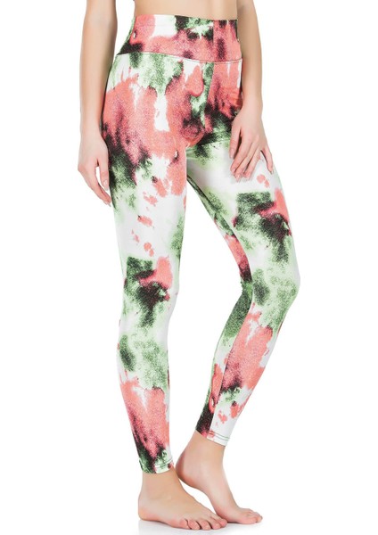 Iç Giyim Derya Kurşun Yüksek Bel Batik Desenli Renkli Sporcu Tayt