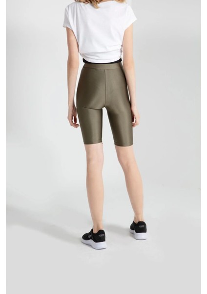 Iç Giyim Derya Kurşun Esnek Kumaş Rahat Kesim Yüksek Bel Parlak Diz Üsttü Bisikletçi Tayt modelleri