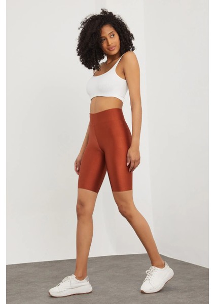 Iç Giyim Derya Kurşun Esnek Kumaş Rahat Kesim Yüksek Bel Parlak Diz Üsttü Bisikletçi Tayt fiyatları