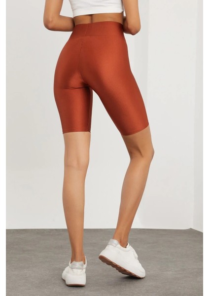 Iç Giyim Derya Kurşun Esnek Kumaş Rahat Kesim Yüksek Bel Parlak Diz Üsttü Bisikletçi Tayt modelleri