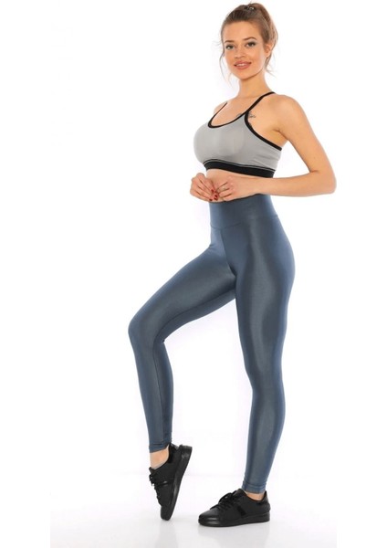 Iç Giyim Derya Kurşun Esnek Kumaş Rahat Kesim Yüksek Bel Kalın Kemerli Parlak Disco Tayt fiyatları