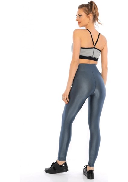 Iç Giyim Derya Kurşun Esnek Kumaş Rahat Kesim Yüksek Bel Kalın Kemerli Parlak Disco Tayt modelleri