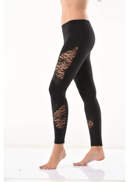 Iç Giyim Derya Kurşun Yüksek Bel Transparan Detaylı Sporcu Şık Tayt fırsatları