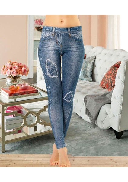 Iç Giyim Derya Kurşun Kot Görünümlü Pamuk Likra Tayt