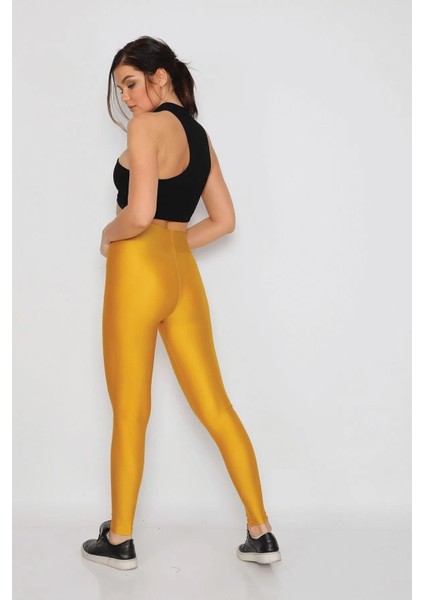 Iç Giyim Derya Kurşun Esnek Kumaş Rahat Kesim Yüksek Bel Kalın Kemerli Parlak Disco Tayt modelleri