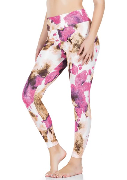 Iç Giyim Derya Kurşun Yüksek Bel Batik Desenli Renkli Sporcu Tayt modelleri