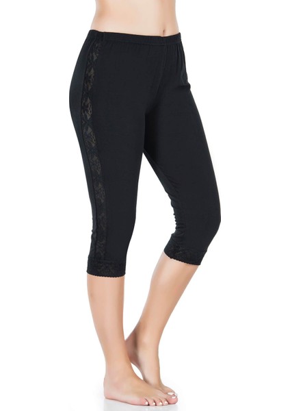 Iç Giyim Derya Kurşun Yan Kısımları Dantelli Pamuk Kumaş Yüksek Bel Kapri Tayt indirimleri