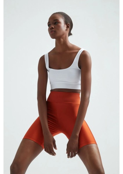 Iç Giyim Derya Kurşun Esnek Kumaş Rahat Kesim Yüksek Bel Parlak Diz Üsttü Bisikletçi Tayt modelleri