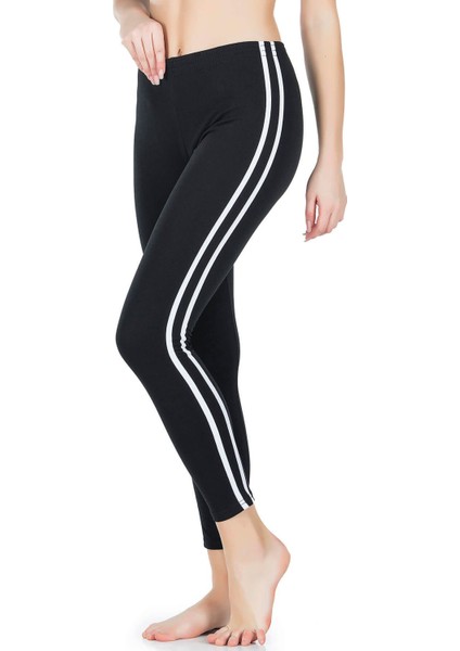 Iç Giyim Derya Kurşun Yüksek Bel Pamuk Kumaş Yandan Çift Şeritli Uzun Tayt