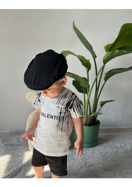 Walenti Baskılı Siyah-Beyaz Şort Alt-Üst Takım modelleri