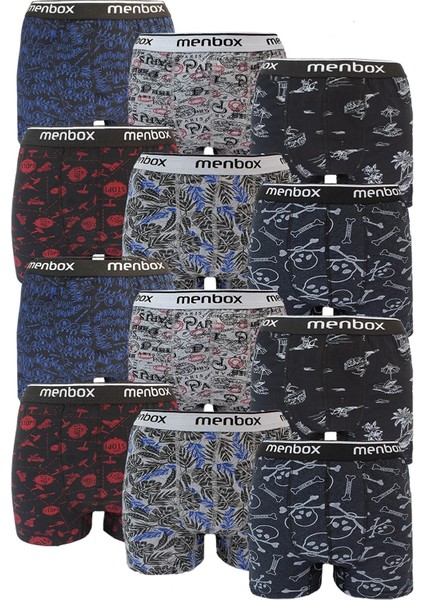 12 Adet Likralı Erkek Boxer Karışık Desenli Pamuklu fiyatları