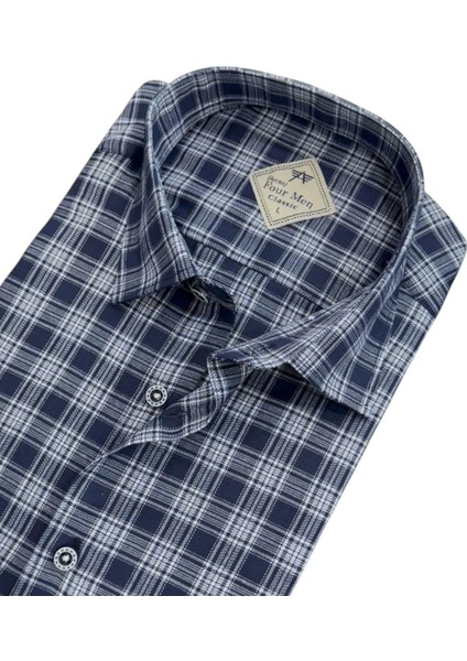 Linen Keten Klasik %100 Cotton Uzun Kollu Terletmeyen Iki Cepli Kapaklı Mavi Gömlek (Regular Kalıp) fiyatları